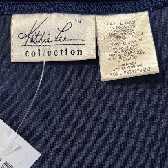 𝅺VINTAGE Kathie Lee New Dark Blue Velvet Dress NWT - Picture 7 of 11